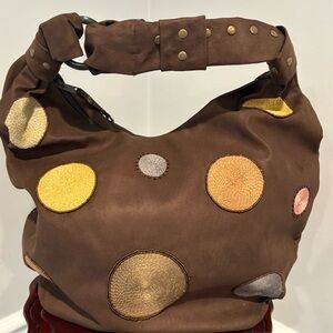 Handmade brown Polka Dot Women's Boho Bag